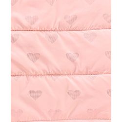 Babyhug Full Sleeves Hooded Winter Jacket Heart Print - Pink