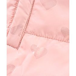 Babyhug Full Sleeves Hooded Winter Jacket Heart Print - Pink
