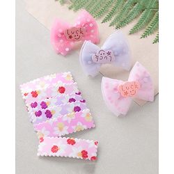 Babyhug Free Size Floral & Polka Dots Printed Hair Clips Pack of 9 - Multicolor