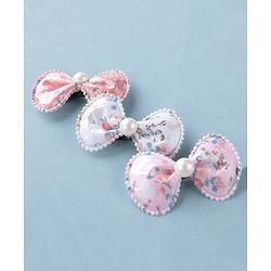 Babyhug Bow Design & Floral Printed Snap Clips Pack of 9 -Multicolor
