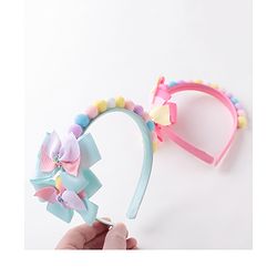 Babyhug Hair Bands With Bow Applique Free Size Pack of 2- Multicolor