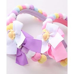 Babyhug Hair Bands With Bow Applique Free Size Pack of 2- Multicolor