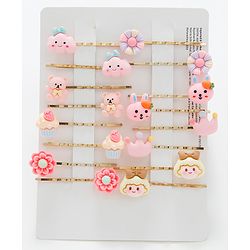 Babyhug Floral Hair Pins Pack of 16 - Multicolor