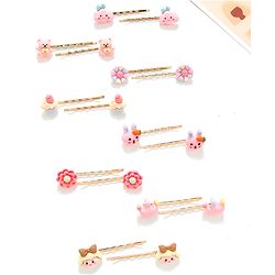 Babyhug Floral Hair Pins Pack of 16 - Multicolor