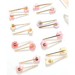 Babyhug Floral Hair Pins Pack of 16 - Multicolor