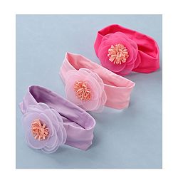 Babyhug Flower Headbands Pack Of 3 - Pink