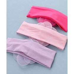 Babyhug Flower Headbands Pack Of 3 - Pink