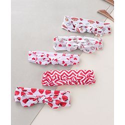 Babyhug Headbands Strawberry Print Pack Of 5 - White