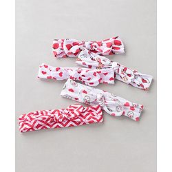 Babyhug Headbands Strawberry Print Pack Of 5 - White