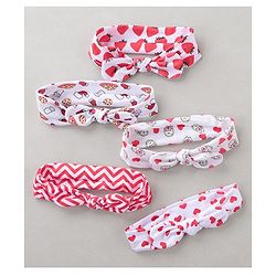 Babyhug Headbands Strawberry Print Pack Of 5 - White