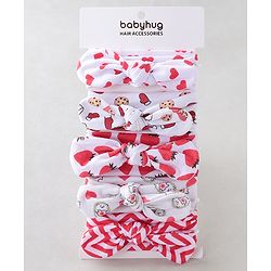 Babyhug Headbands Strawberry Print Pack Of 5 - White