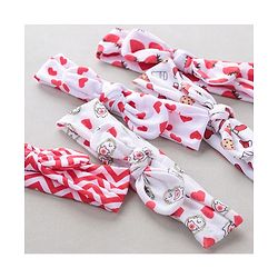 Babyhug Headbands Strawberry Print Pack Of 5 - White