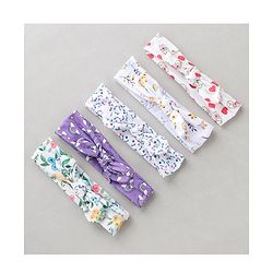 Babyhug Bow Headbands Rainbow Print Pack Of 5 - Multicolor