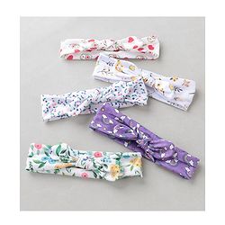 Babyhug Bow Headbands Rainbow Print Pack Of 5 - Multicolor