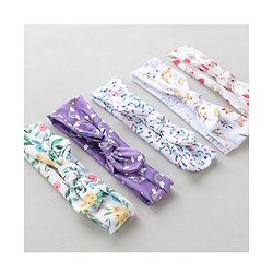 Babyhug Bow Headbands Rainbow Print Pack Of 5 - Multicolor