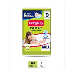 Babyhug Super Dry Pant Style Diaper - New Born (NB) Size