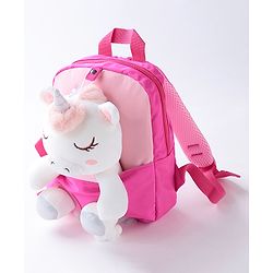 Babyhug Unicorn Soft Toy Backpack - Fuchsia