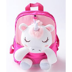 Babyhug Unicorn Soft Toy Backpack - Fuchsia