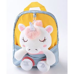 Babyhug Unicorn Soft Toy Backpack - Yellow