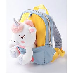 Babyhug Unicorn Soft Toy Backpack - Yellow