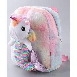 Babyhug Unicorn Fashion Backpack Free Size White- 13 Inches