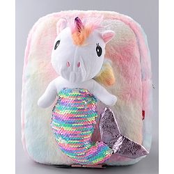 Babyhug Unicorn Fashion Backpack Free Size White- 13 Inches