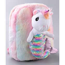 Babyhug Unicorn Fashion Backpack Free Size White- 13 Inches