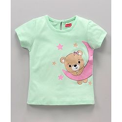 Babyhug Cotton Half Sleeves Night Suit Bear Print - Blue