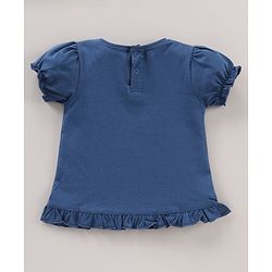 Babyhug Cotton Knit Short Sleeves Night Suit Owl Print - Navy