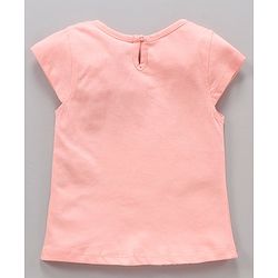 Babyhug Half Sleeves Night Suit Animal Print - Peach