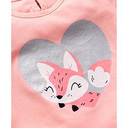 Babyhug Half Sleeves Night Suit Animal Print - Peach