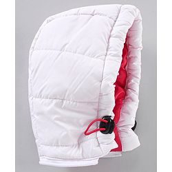Babyhug Woven Full Sleeves Padded Jacket with Hood Solid Colour - White
