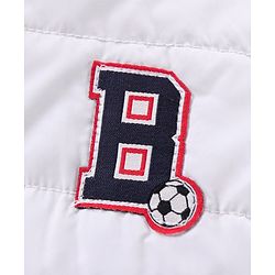 Babyhug Woven Full Sleeves Padded Jacket with Hood Solid Colour - White