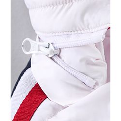 Babyhug Woven Full Sleeves Padded Jacket with Hood Solid Colour - White