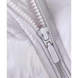 Babyhug Woven Full Sleeves Padded Jacket with Hood Solid Colour - White