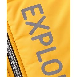 Babyhug Full Sleeves Hooded Fashion Heavy Winter Jacket Text Print - Yellow