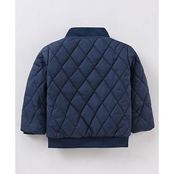 Babyhug Full Sleeves Padded Jacket Solid Colour - Navy