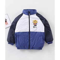 Babyhug Full Sleeves Color Block Jacket- Blue