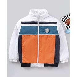 Babyhug Full Sleeves Jacket Color Block Design- Multicolour