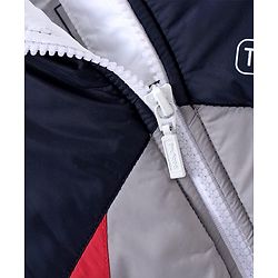Babyhug Full Sleeves Jacket Color Block Print- Multicolor