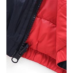 Babyhug Full Sleeves Padded Reversible Jacket Solid Colour - Red and Blue