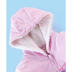 Babyhug 100% Cotton Full Sleeves Butterfly Printed SweatJacket with Hood - Pink
