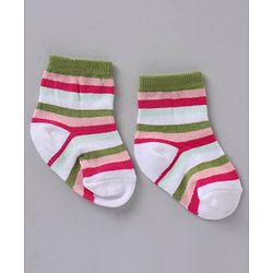 Cute Walk by Babyhug Ankle Length Antibacterial Socks Pack Of 3 - Multicolur