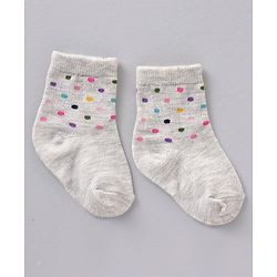 Cute Walk by Babyhug Cotton Knit Regular Length Antibacterial Socks Multiple Designs Pack Of 5 - Multicolour
