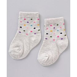 Cute Walk by Babyhug Cotton Knit Regular Length Antibacterial Socks Multiple Designs Pack Of 5 - Multicolour