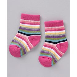 Cute Walk by Babyhug Cotton Knit Regular Length Antibacterial Socks Multiple Designs Pack Of 5 - Multicolour