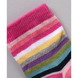 Cute Walk by Babyhug Cotton Knit Regular Length Antibacterial Socks Multiple Designs Pack Of 5 - Multicolour