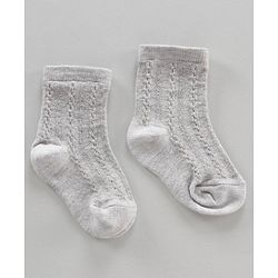 Cutewalk by Babyhug Ankle Length Anti-bacterial Cotton Blend Knit Socks Design Pack of 3 - Multicolour