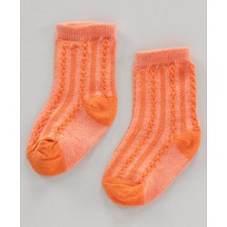 Cutewalk by Babyhug Ankle Length Anti-bacterial Cotton Blend Knit Socks Design Pack of 3 - Multicolour
