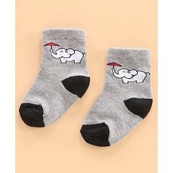 Cutewalk by Babyhug Ankle Length Anti-bacterial Cotton Blend Knit Socks Design Pack of 3 - Multicolour